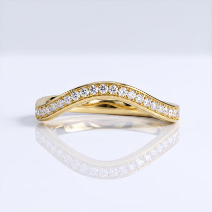 0.2 TCW Round Diamond Half Eternity DEF/VVS Lab Grown Wedding Band