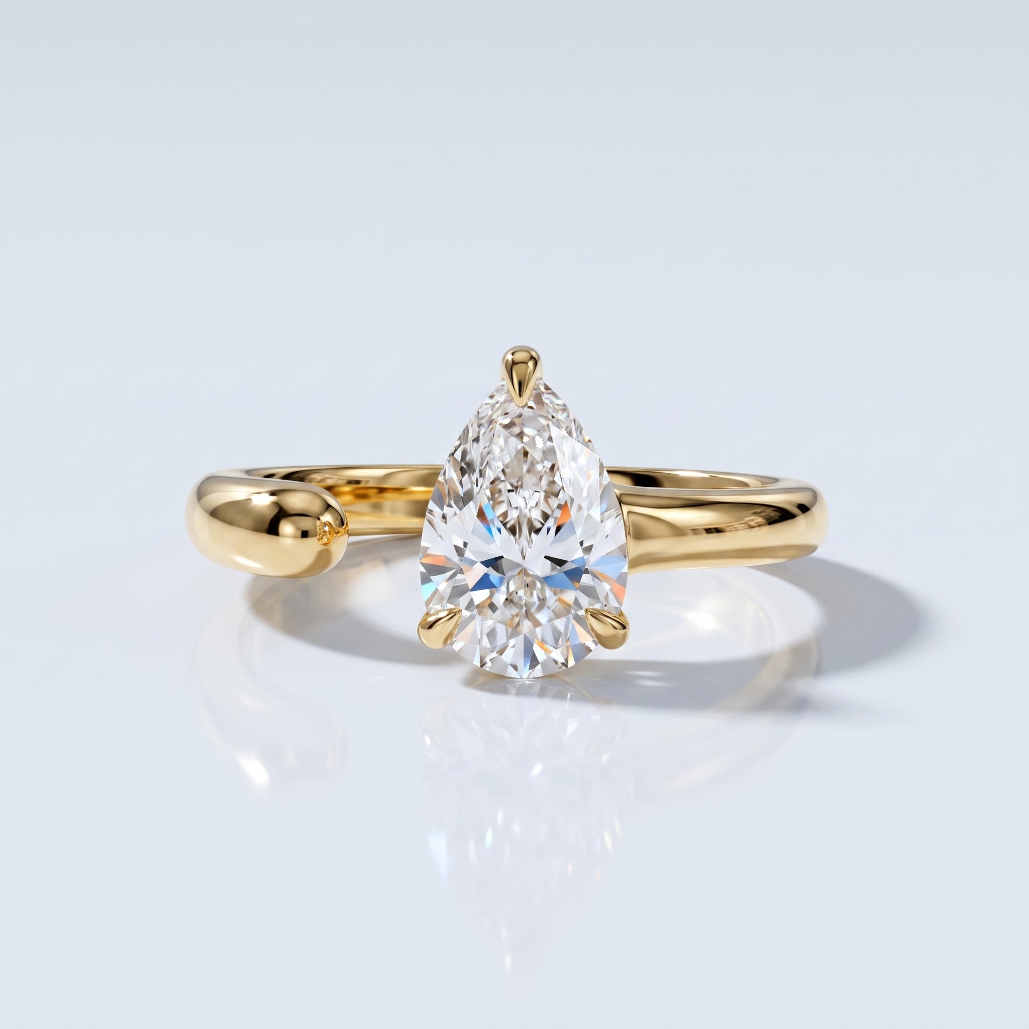 Marquise Swirl Solitaire Engagement Ring – 1 CT Lab Grown Diamond