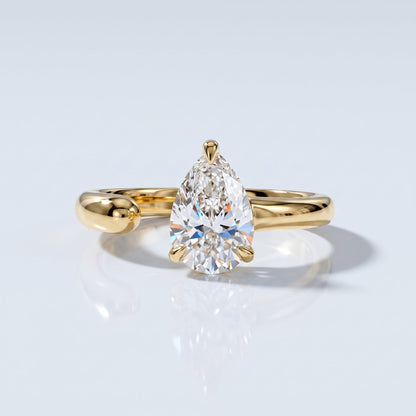 Marquise Swirl Solitaire Engagement Ring – 1 CT Lab Grown Diamond