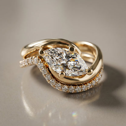 1.0 CT Round Solitaire Moissanite Diamond Bridal Ring Set