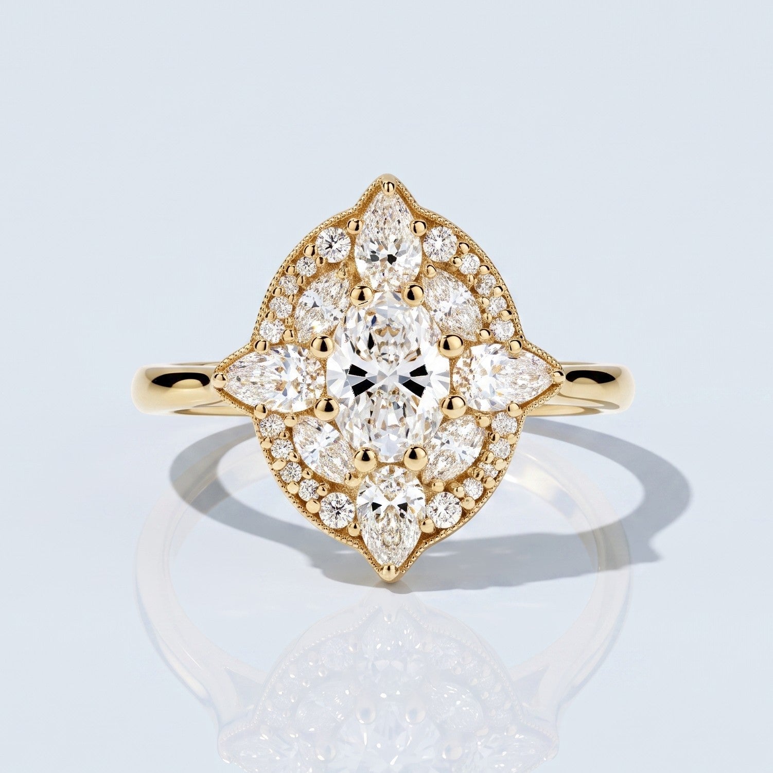 Marquise Swirl Solitaire Engagement Ring – 1 CT Lab Grown Diamond