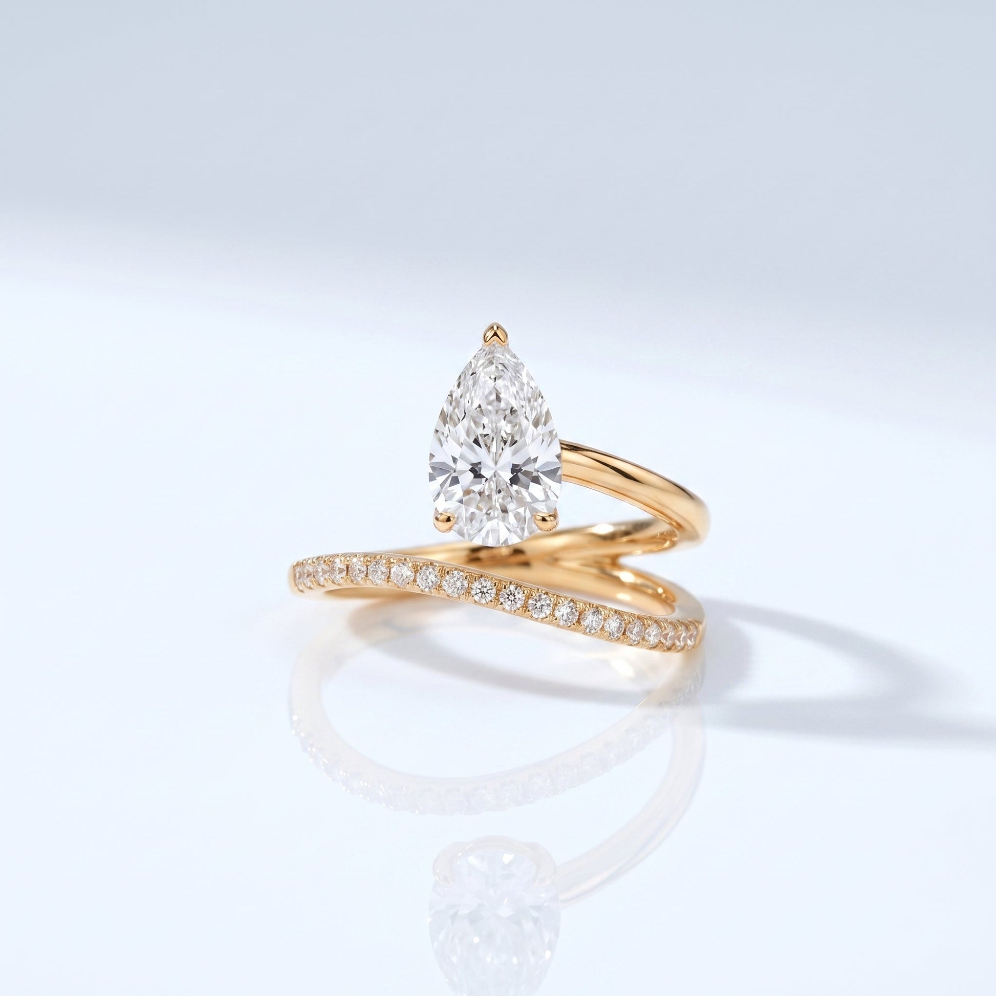 Marquise Swirl Solitaire Engagement Ring – 1 CT Lab Grown Diamond
