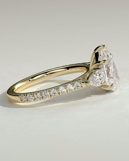 Round Halo, Pave & Split Shank Engagement Ring – 1.93 CT Lab Grown Diamond