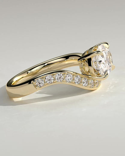 Round Halo, Pave & Split Shank Engagement Ring – 1.93 CT Lab Grown Diamond