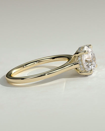 Round Halo, Pave & Split Shank Engagement Ring – 1.93 CT Lab Grown Diamond