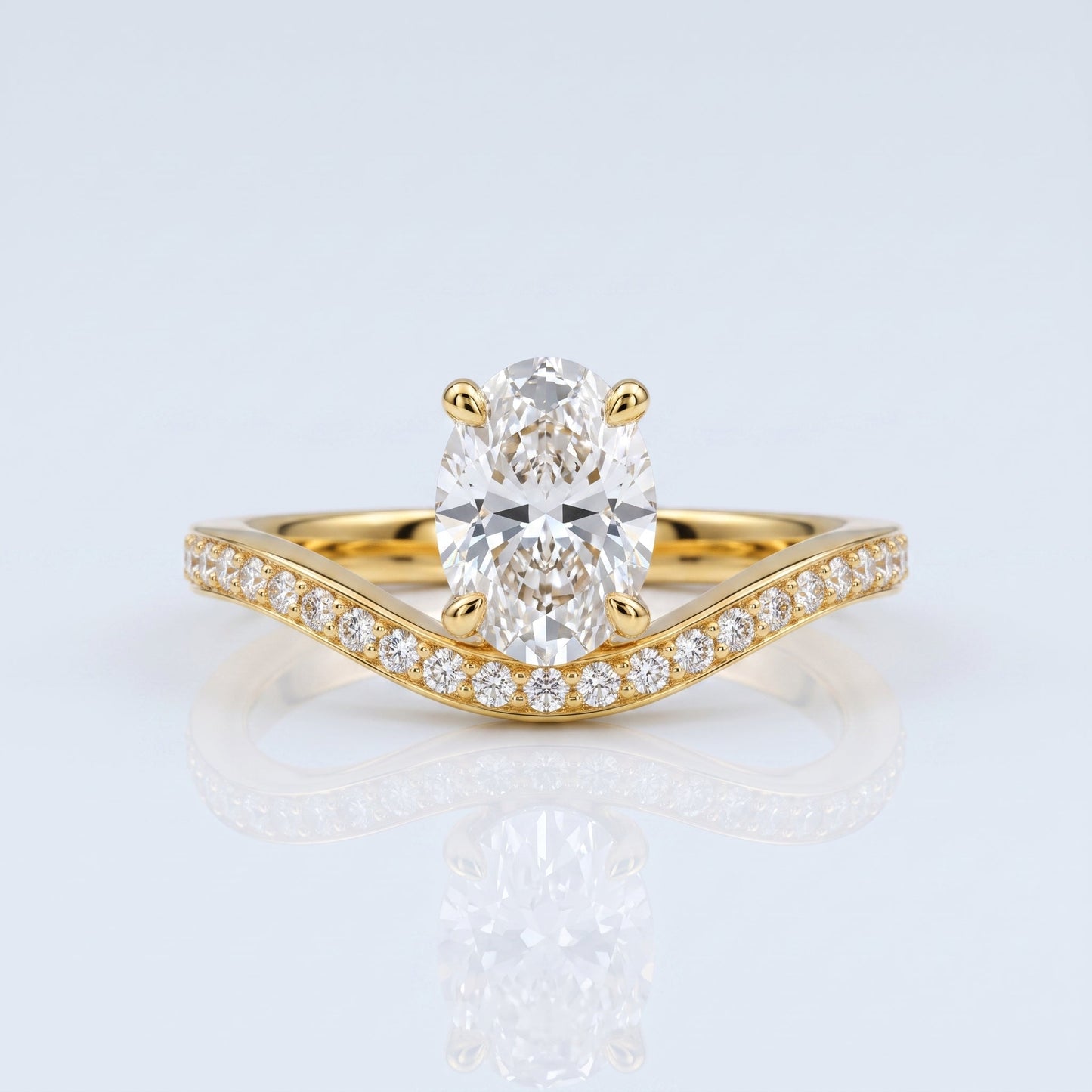 Marquise Swirl Solitaire Engagement Ring – 1 CT Lab Grown Diamond