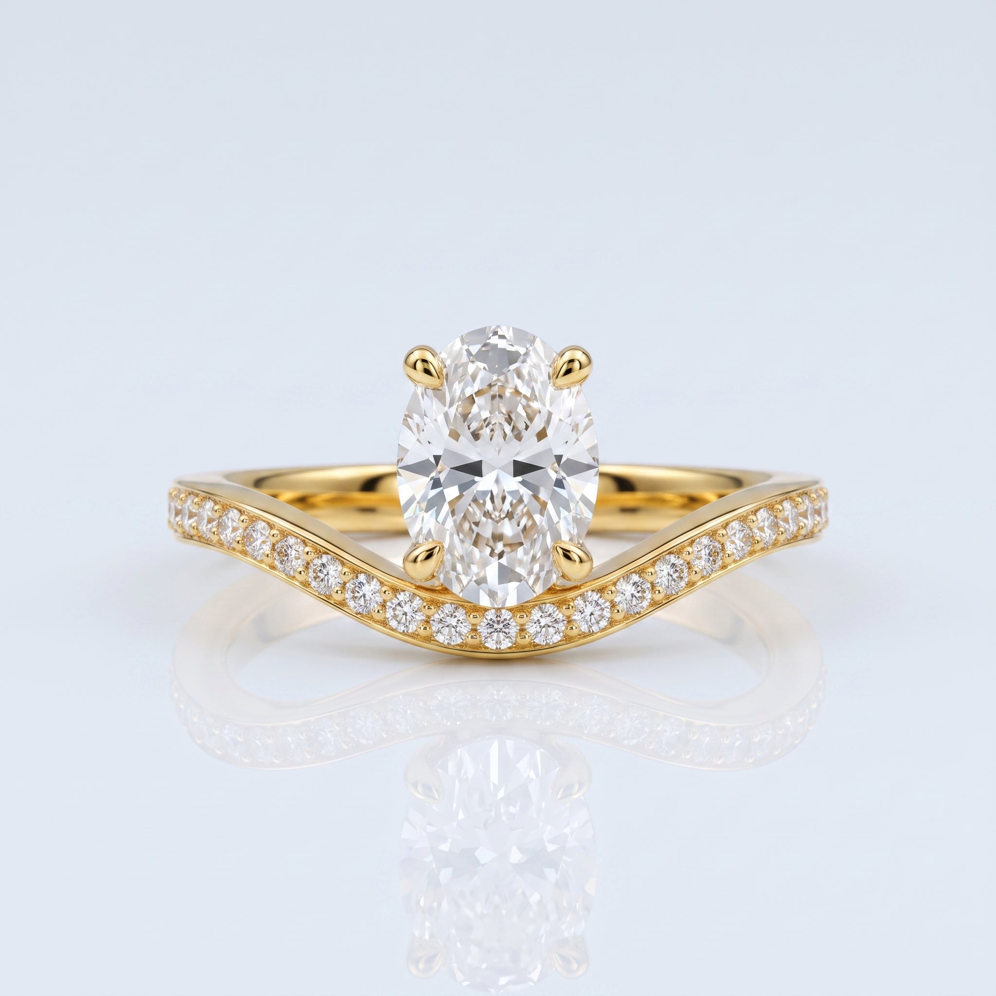 Marquise Swirl Solitaire Engagement Ring – 1 CT Lab Grown Diamond