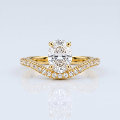 Marquise Swirl Solitaire Engagement Ring – 1 CT Lab Grown Diamond