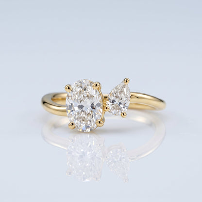 Marquise Swirl Solitaire Engagement Ring – 1 CT Lab Grown Diamond