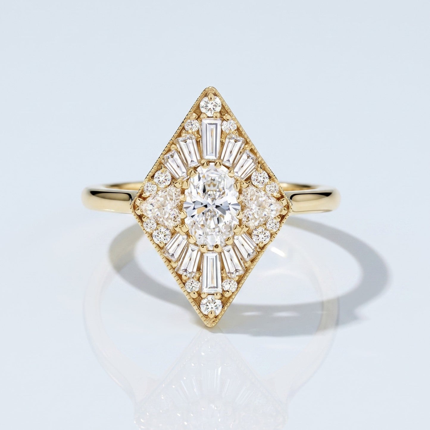 Marquise Swirl Solitaire Engagement Ring – 1 CT Lab Grown Diamond