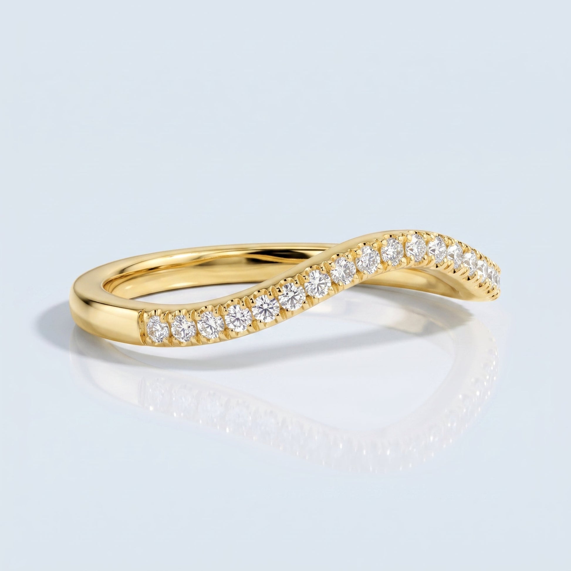 0.2 TCW Round Diamond Half Eternity DEF/VVS Lab Grown Wedding Band