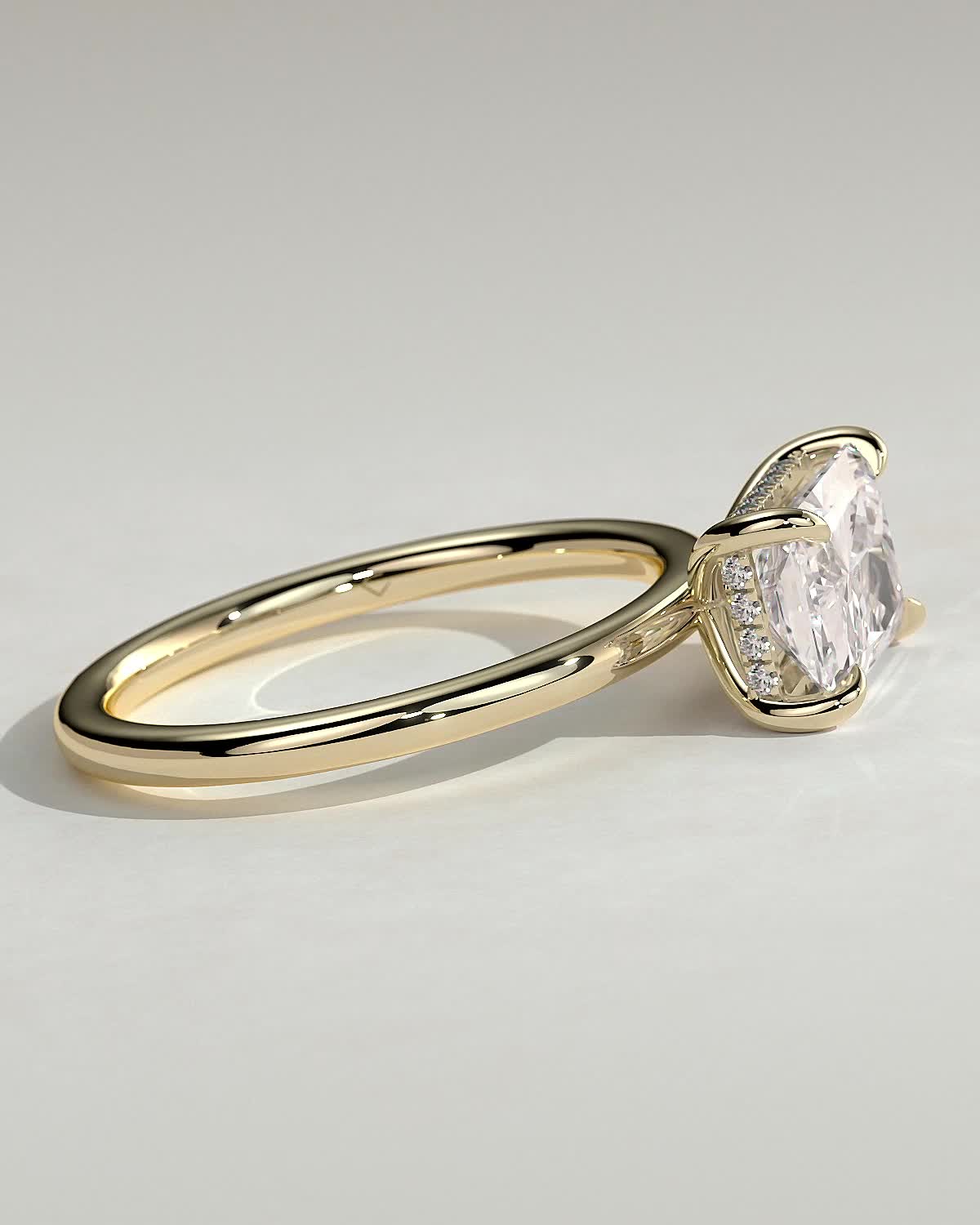 Round Halo, Pave & Split Shank Engagement Ring – 1.93 CT Lab Grown Diamond