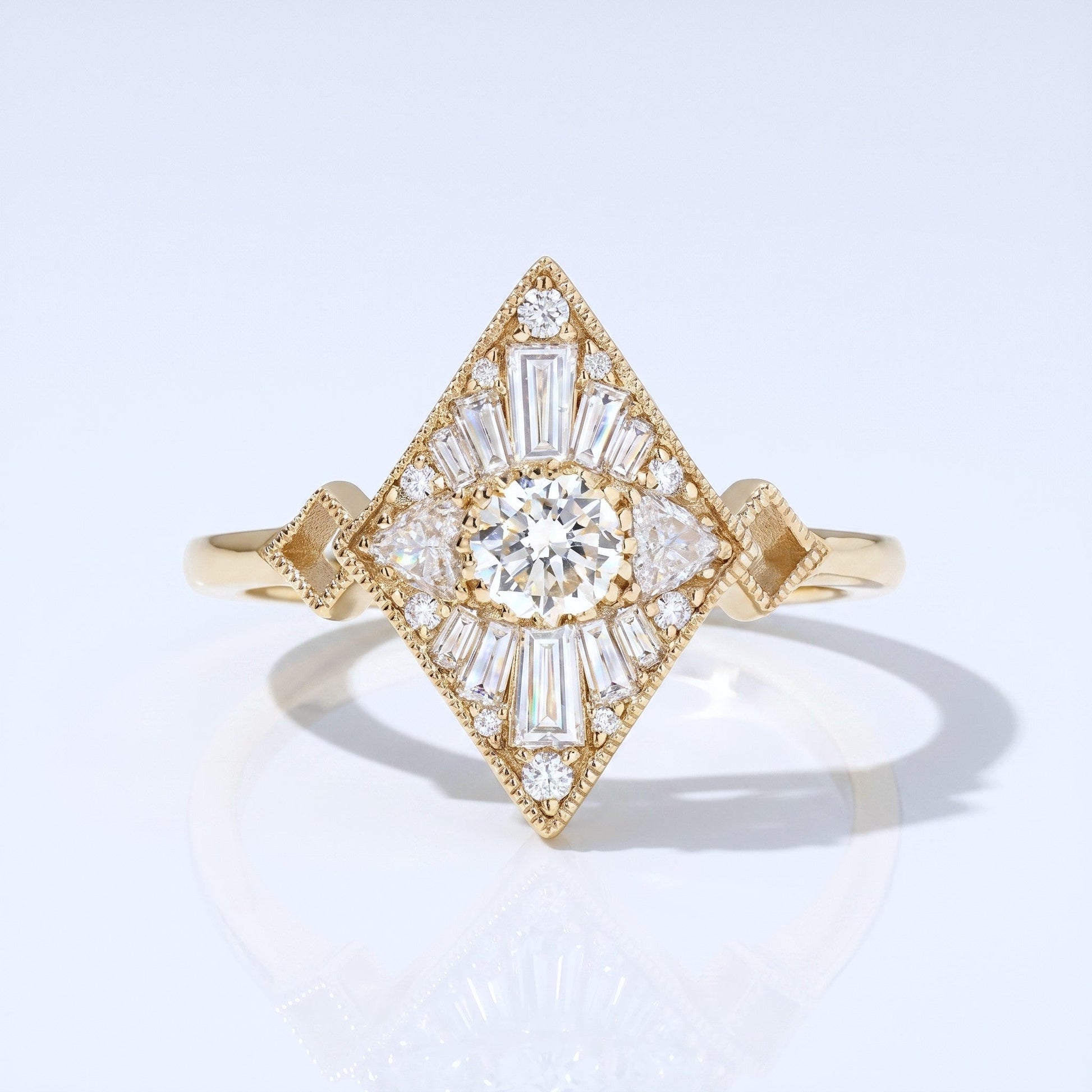 Marquise Swirl Solitaire Engagement Ring – 1 CT Lab Grown Diamond