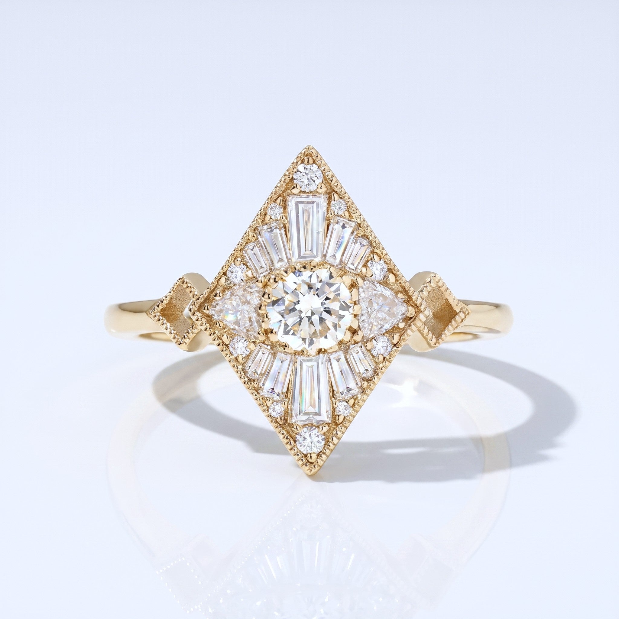 Marquise Swirl Solitaire Engagement Ring – 1 CT Lab Grown Diamond