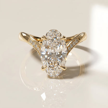 Oval Solitaire Engagement Ring – 2 CT Lab Grown Diamond