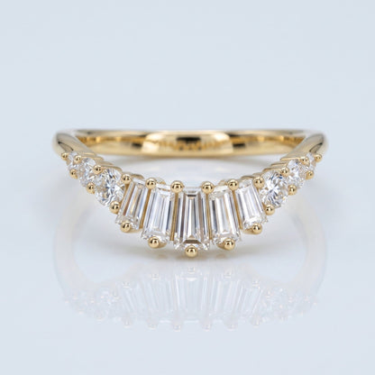 0.2 TCW Round Diamond Half Eternity DEF/VVS Lab Grown Wedding Band