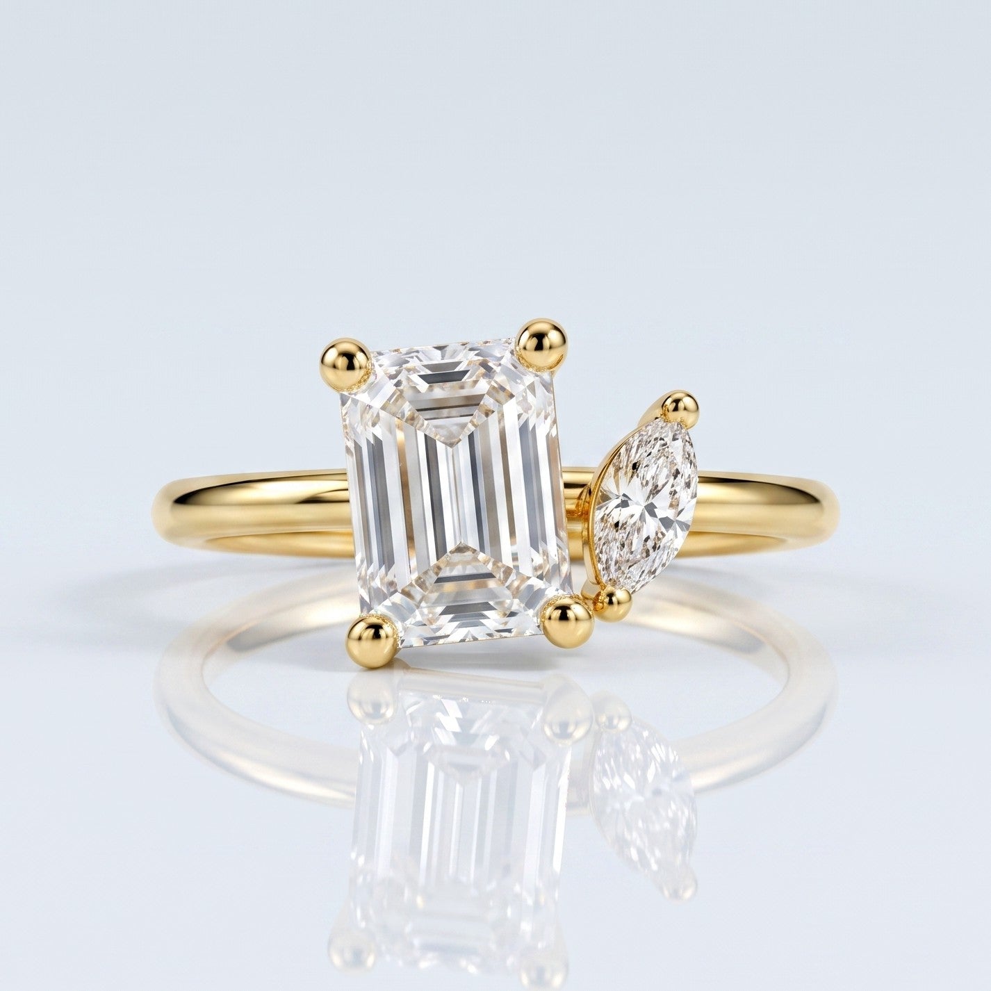 Marquise Swirl Solitaire Engagement Ring – 1 CT Lab Grown Diamond