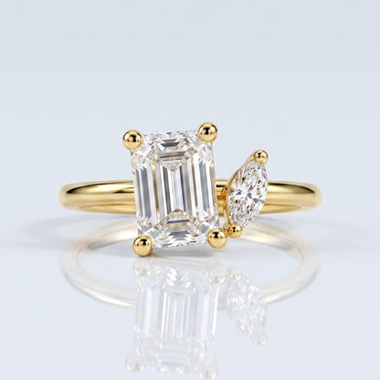 Marquise Swirl Solitaire Engagement Ring – 1 CT Lab Grown Diamond