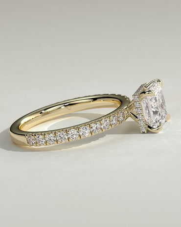 Round Halo, Pave & Split Shank Engagement Ring – 1.93 CT Lab Grown Diamond