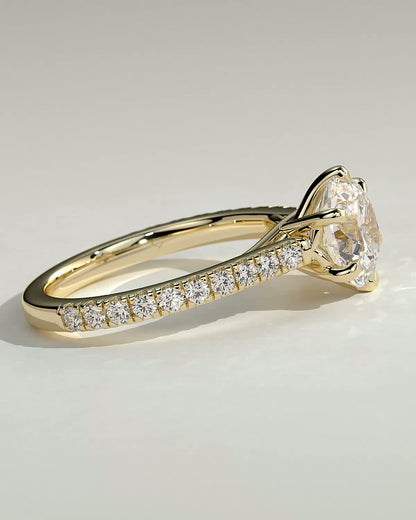 Round Halo, Pave & Split Shank Engagement Ring – 1.93 CT Lab Grown Diamond