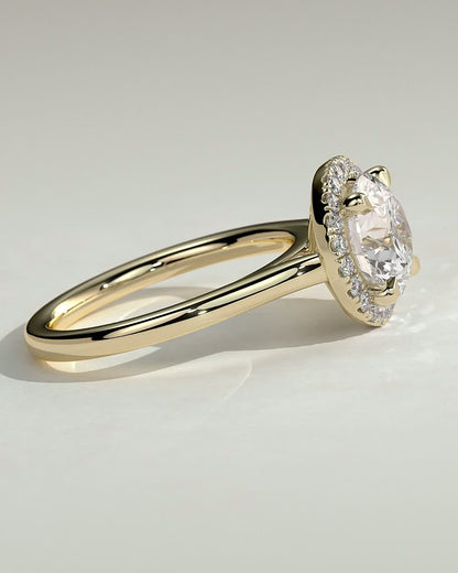 Round Halo, Pave & Split Shank Engagement Ring – 1.93 CT Lab Grown Diamond