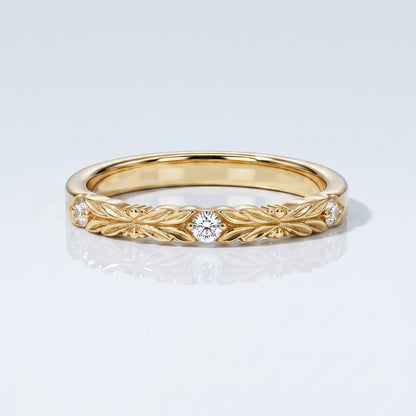 0.2 TCW Round Diamond Half Eternity DEF/VVS Lab Grown Wedding Band