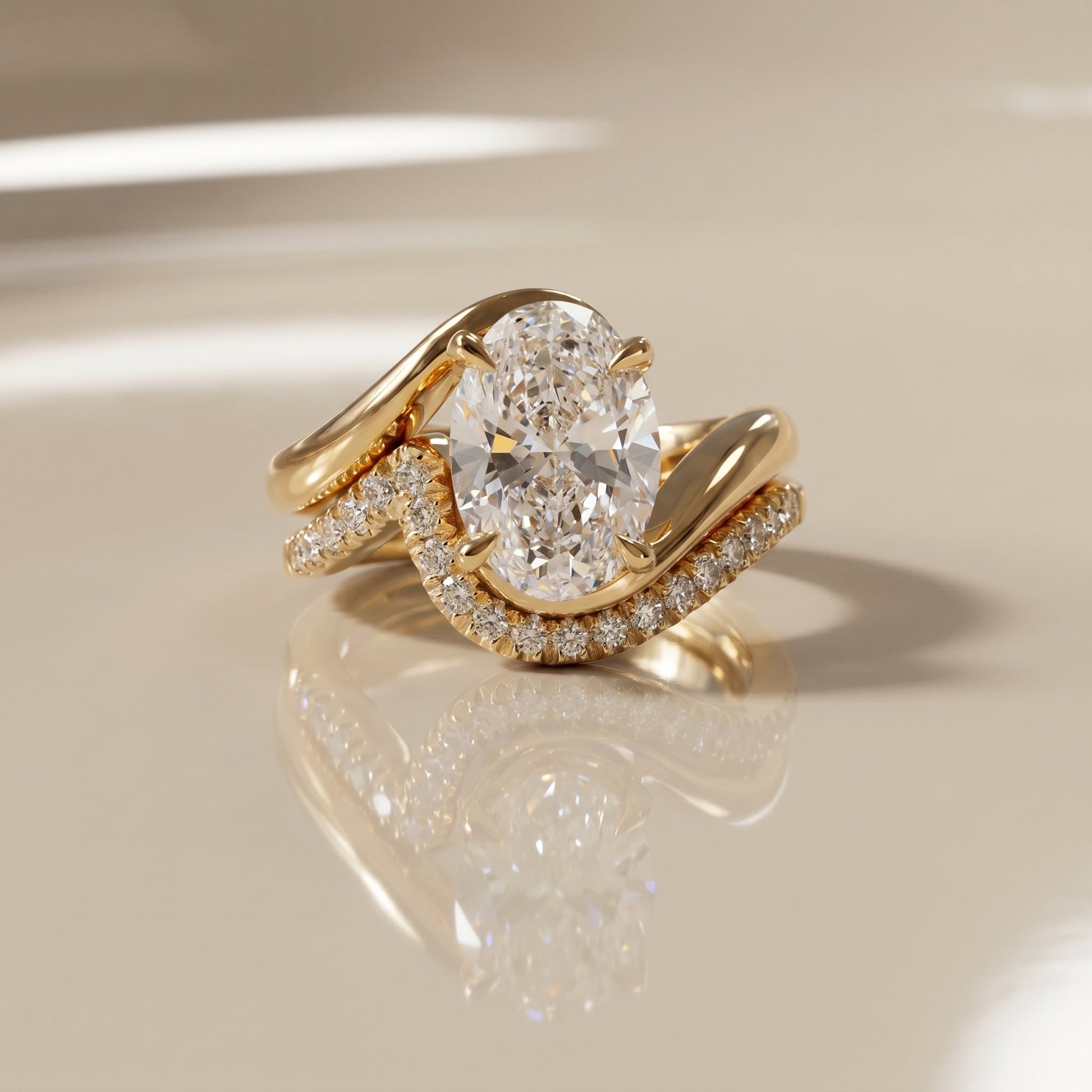1.0 CT Round Solitaire Moissanite Diamond Bridal Ring Set
