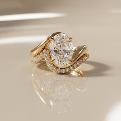 1.0 CT Round Solitaire Moissanite Diamond Bridal Ring Set