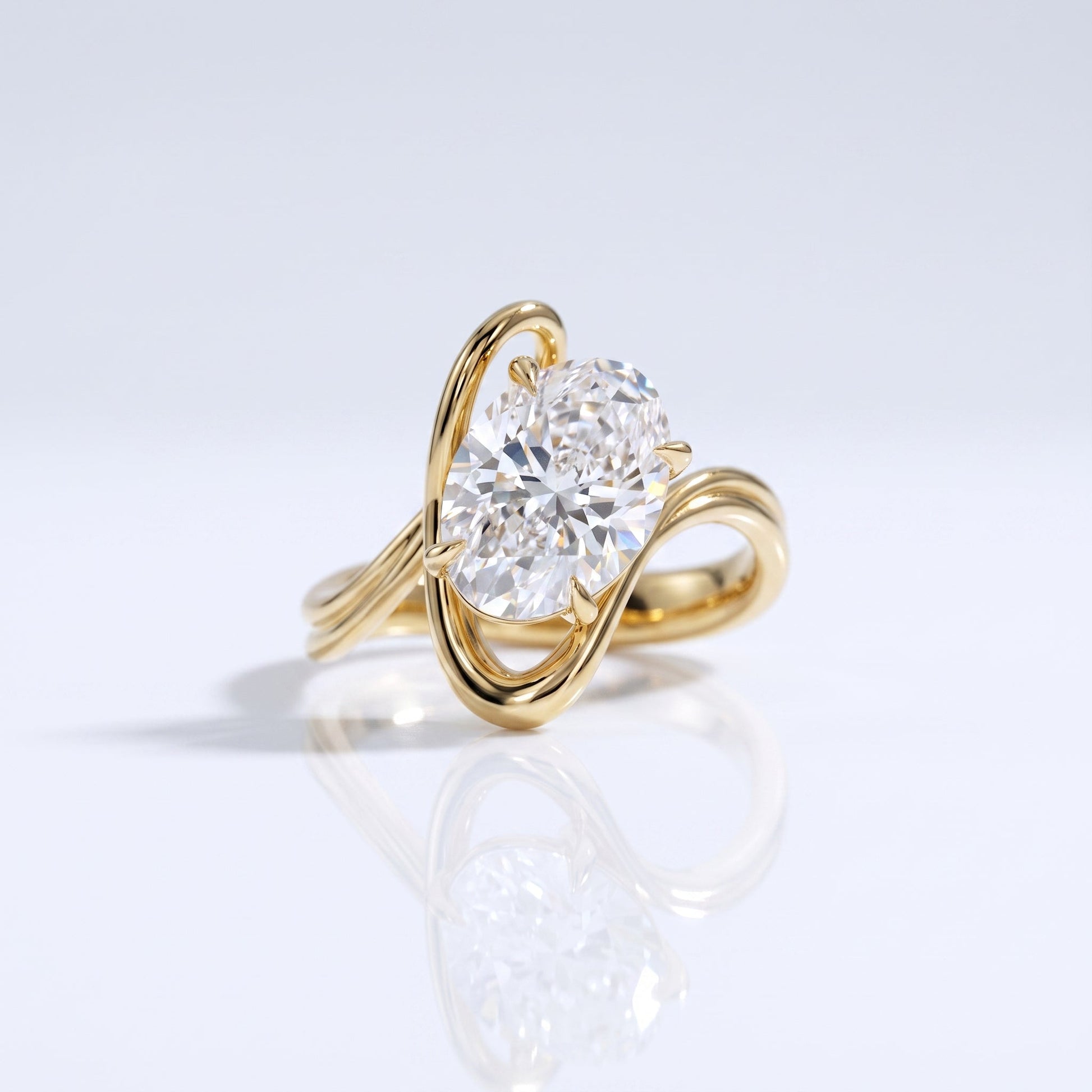 Marquise Swirl Solitaire Engagement Ring – 1 CT Lab Grown Diamond