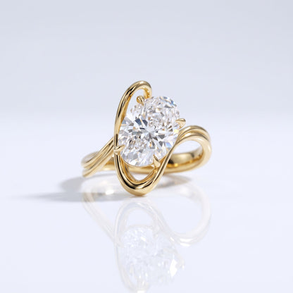 Marquise Swirl Solitaire Engagement Ring – 1 CT Lab Grown Diamond