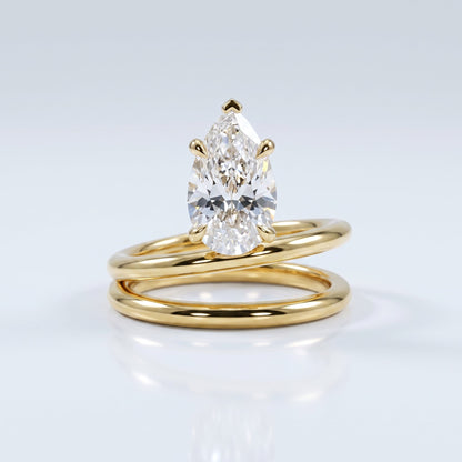 Marquise Swirl Solitaire Engagement Ring – 1 CT Lab Grown Diamond