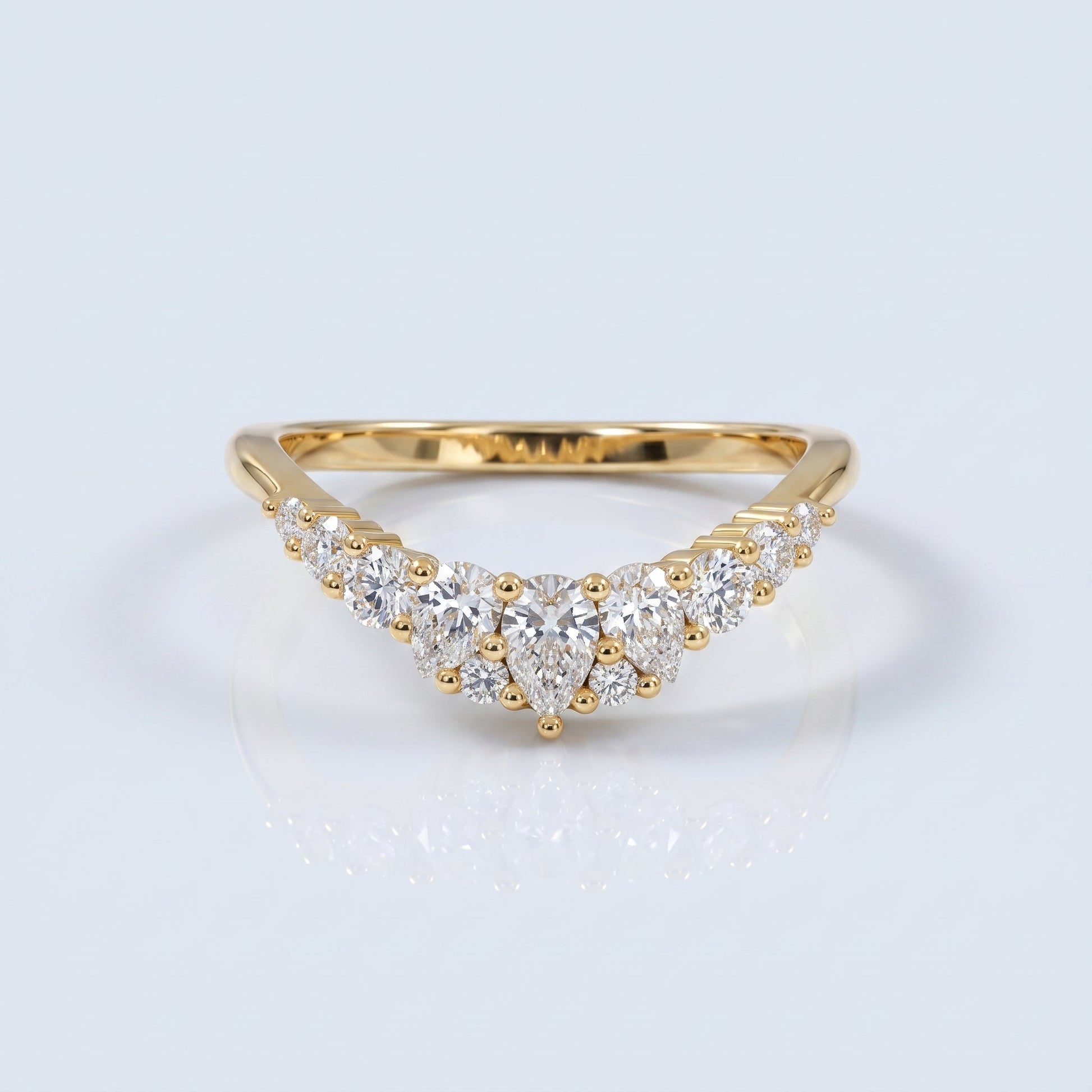 0.2 TCW Round Diamond Half Eternity DEF/VVS Lab Grown Wedding Band