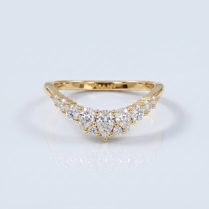 0.2 TCW Round Diamond Half Eternity DEF/VVS Lab Grown Wedding Band