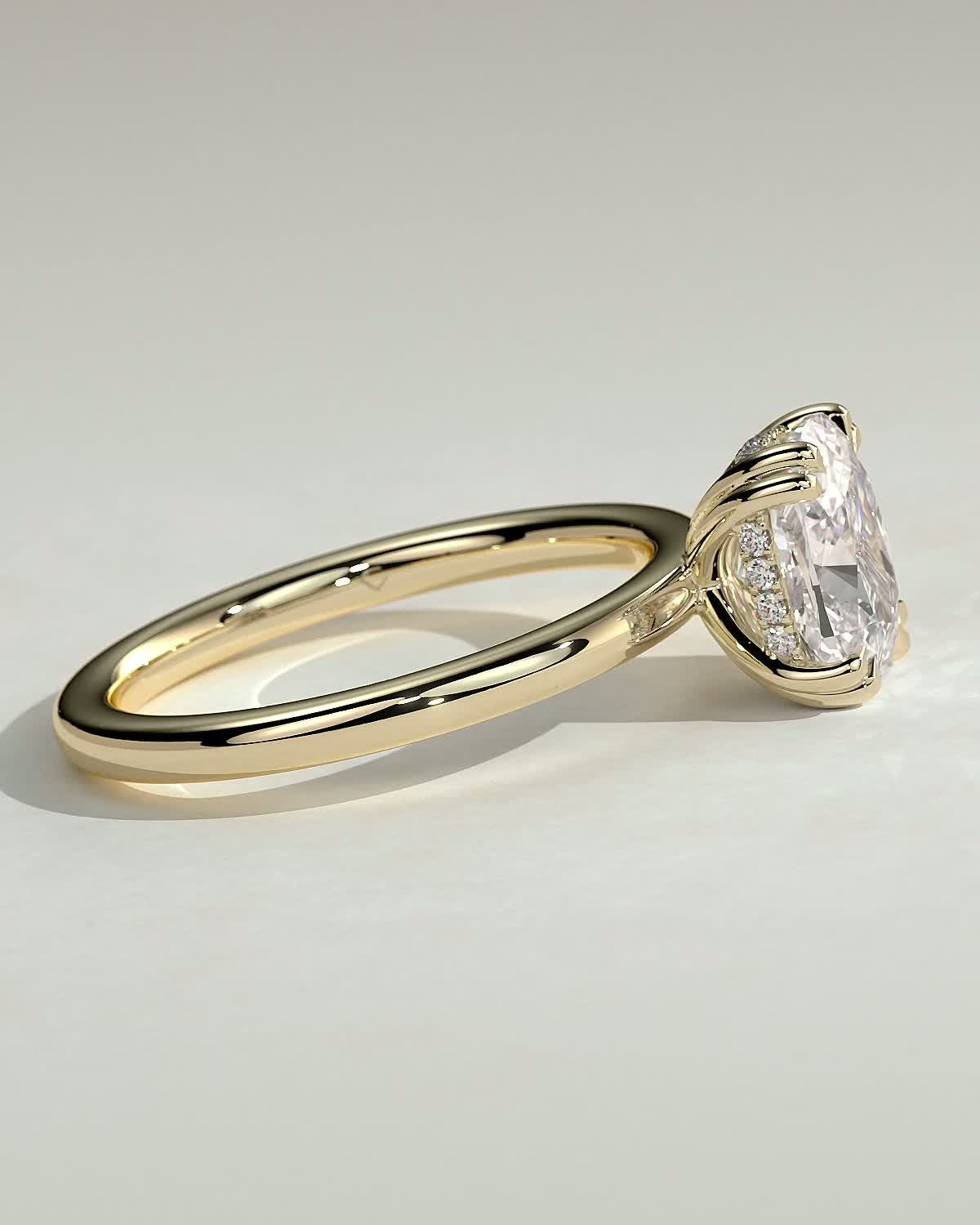 Round Halo, Pave & Split Shank Engagement Ring – 1.93 CT Lab Grown Diamond