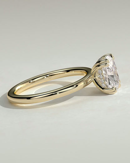 Round Halo, Pave & Split Shank Engagement Ring – 1.93 CT Lab Grown Diamond