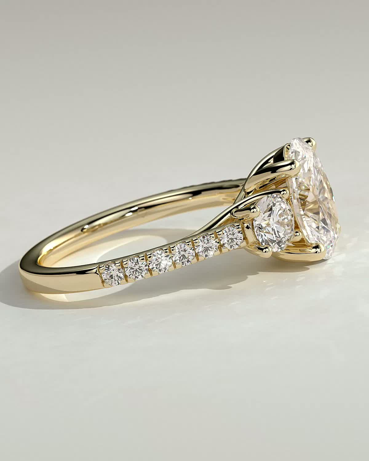 Round Halo, Pave & Split Shank Engagement Ring – 1.93 CT Lab Grown Diamond