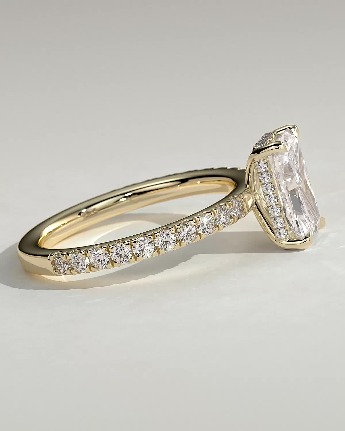 Round Halo, Pave & Split Shank Engagement Ring – 1.93 CT Lab Grown Diamond