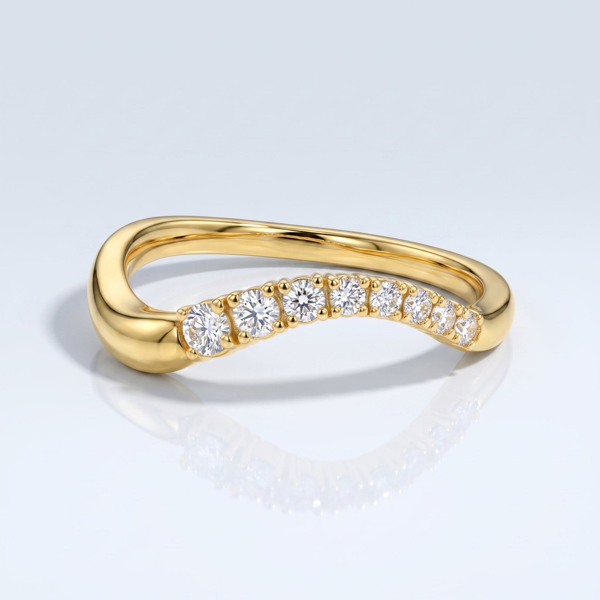 0.2 TCW Round Diamond Half Eternity DEF/VVS Lab Grown Wedding Band