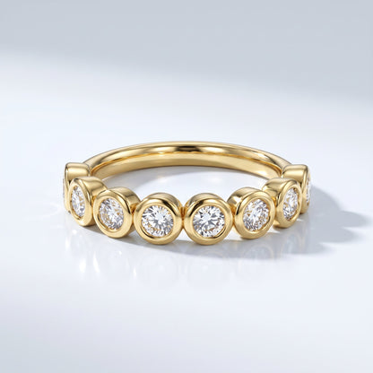 0.2 TCW Round Diamond Half Eternity DEF/VVS Lab Grown Wedding Band