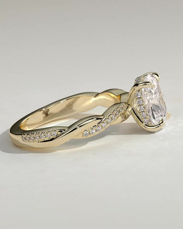 Round Halo, Pave & Split Shank Engagement Ring – 1.93 CT Lab Grown Diamond