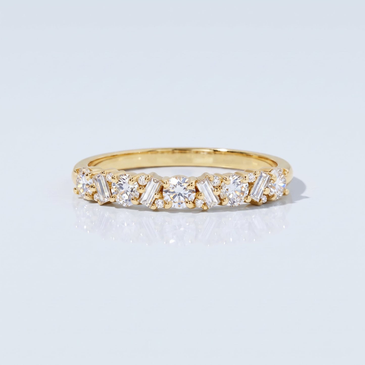 0.2 TCW Round Diamond Half Eternity DEF/VVS Lab Grown Wedding Band