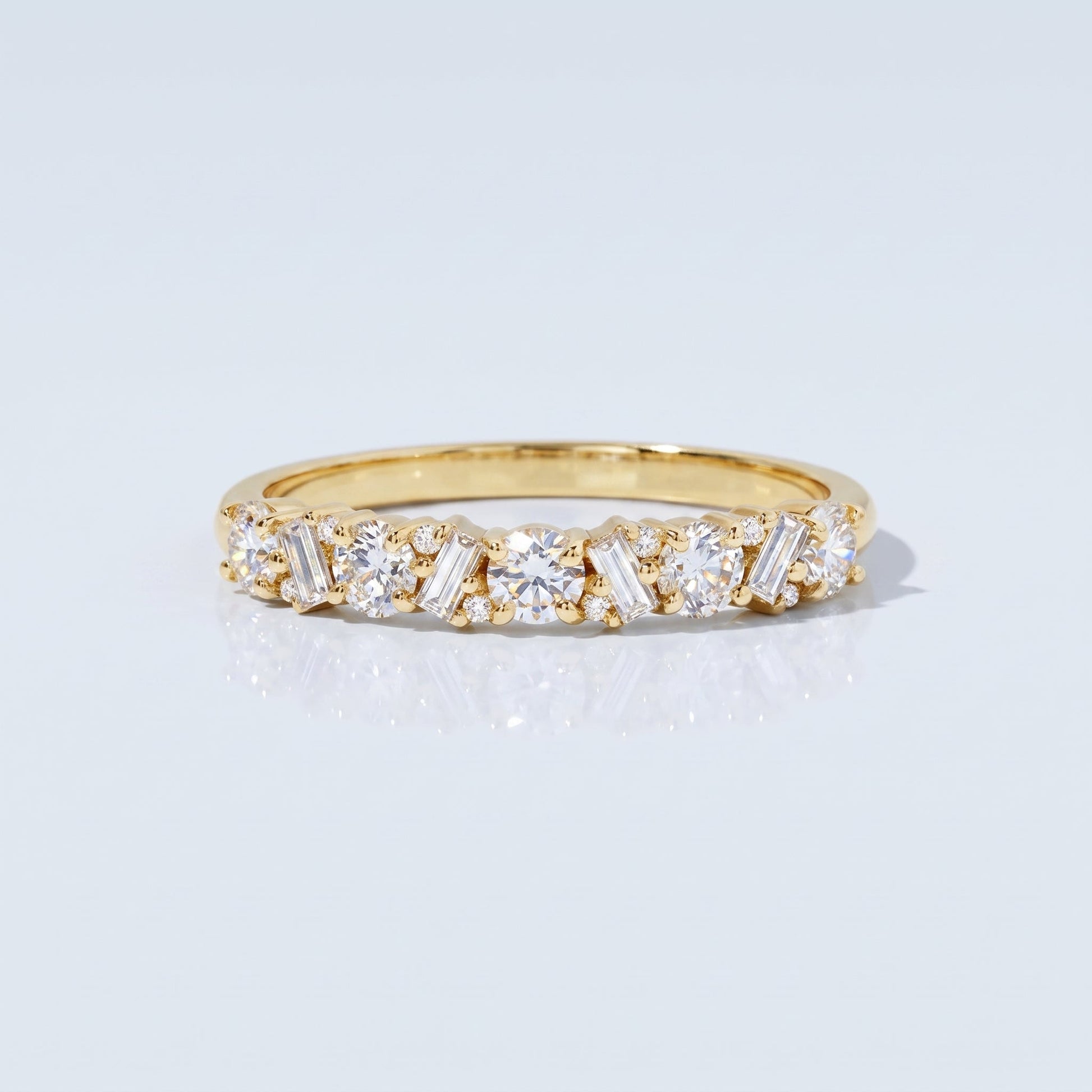 0.2 TCW Round Diamond Half Eternity DEF/VVS Lab Grown Wedding Band