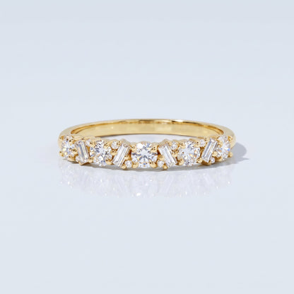 0.2 TCW Round Diamond Half Eternity DEF/VVS Lab Grown Wedding Band