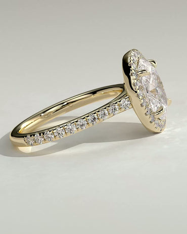 Round Halo, Pave & Split Shank Engagement Ring – 1.93 CT Lab Grown Diamond