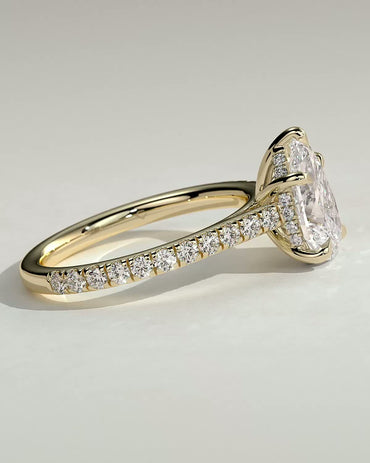 Round Halo, Pave & Split Shank Engagement Ring – 1.93 CT Lab Grown Diamond