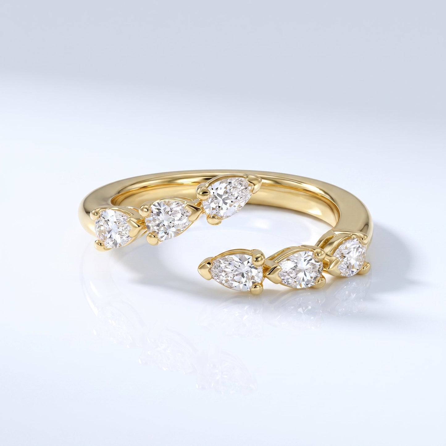 0.2 TCW Round Diamond Half Eternity DEF/VVS Lab Grown Wedding Band