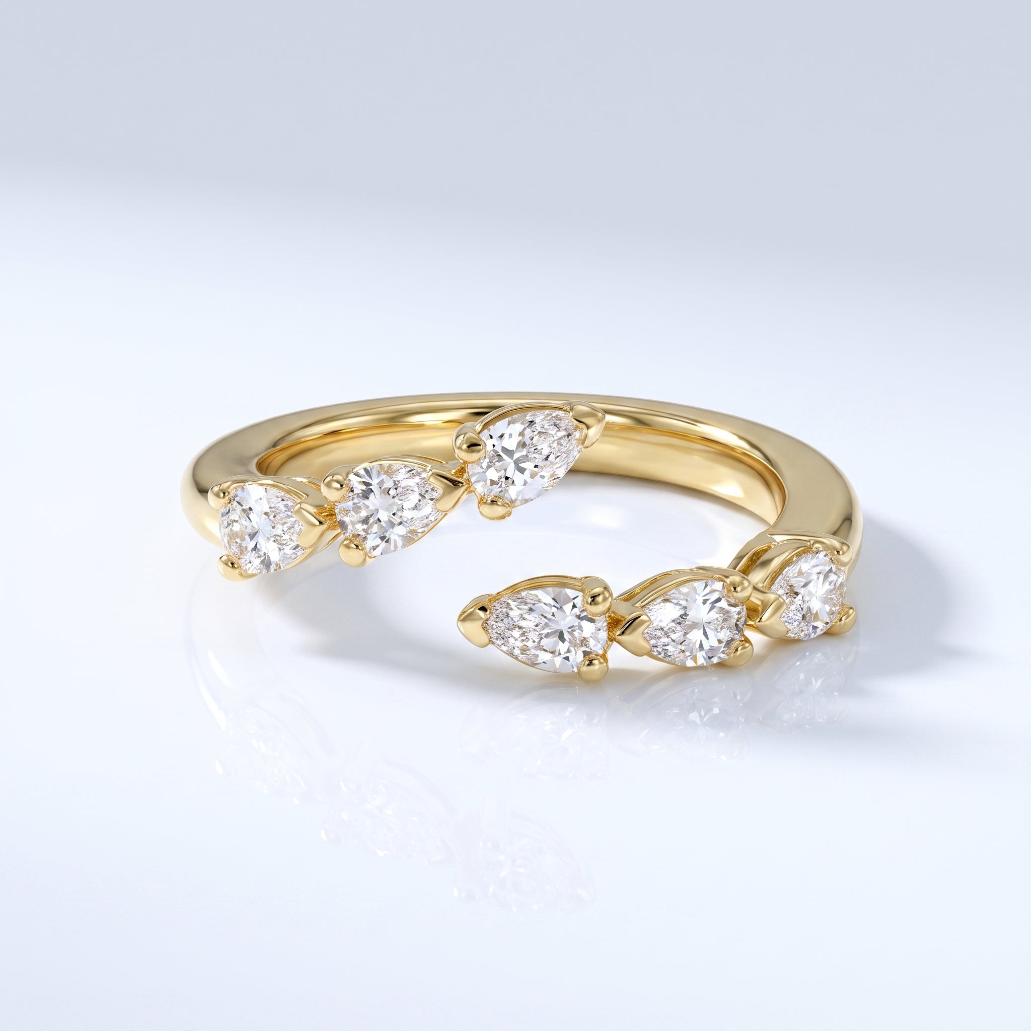 0.2 TCW Round Diamond Half Eternity DEF/VVS Lab Grown Wedding Band