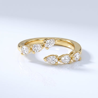 0.2 TCW Round Diamond Half Eternity DEF/VVS Lab Grown Wedding Band