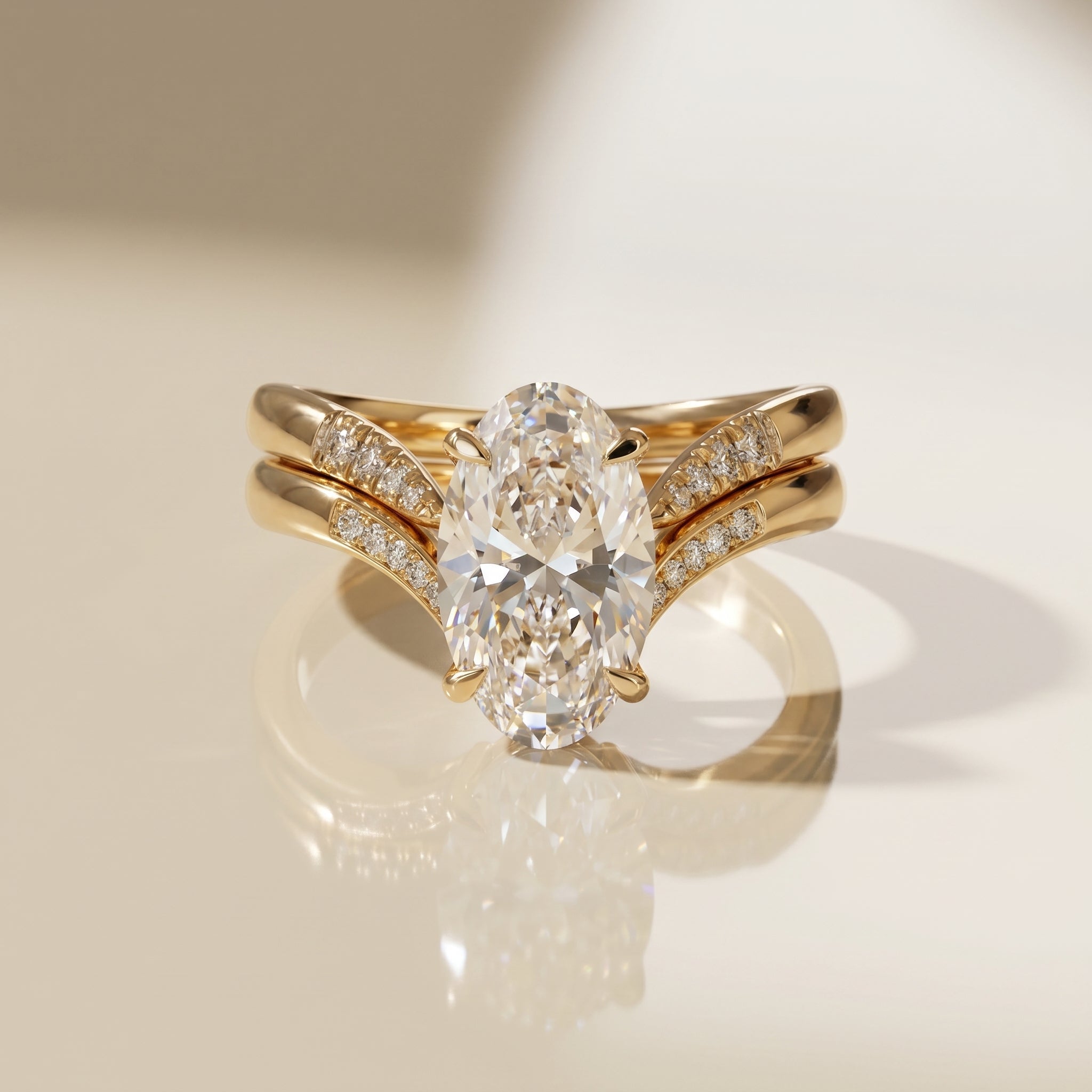 1.0 CT Round Solitaire Moissanite Diamond Bridal Ring Set