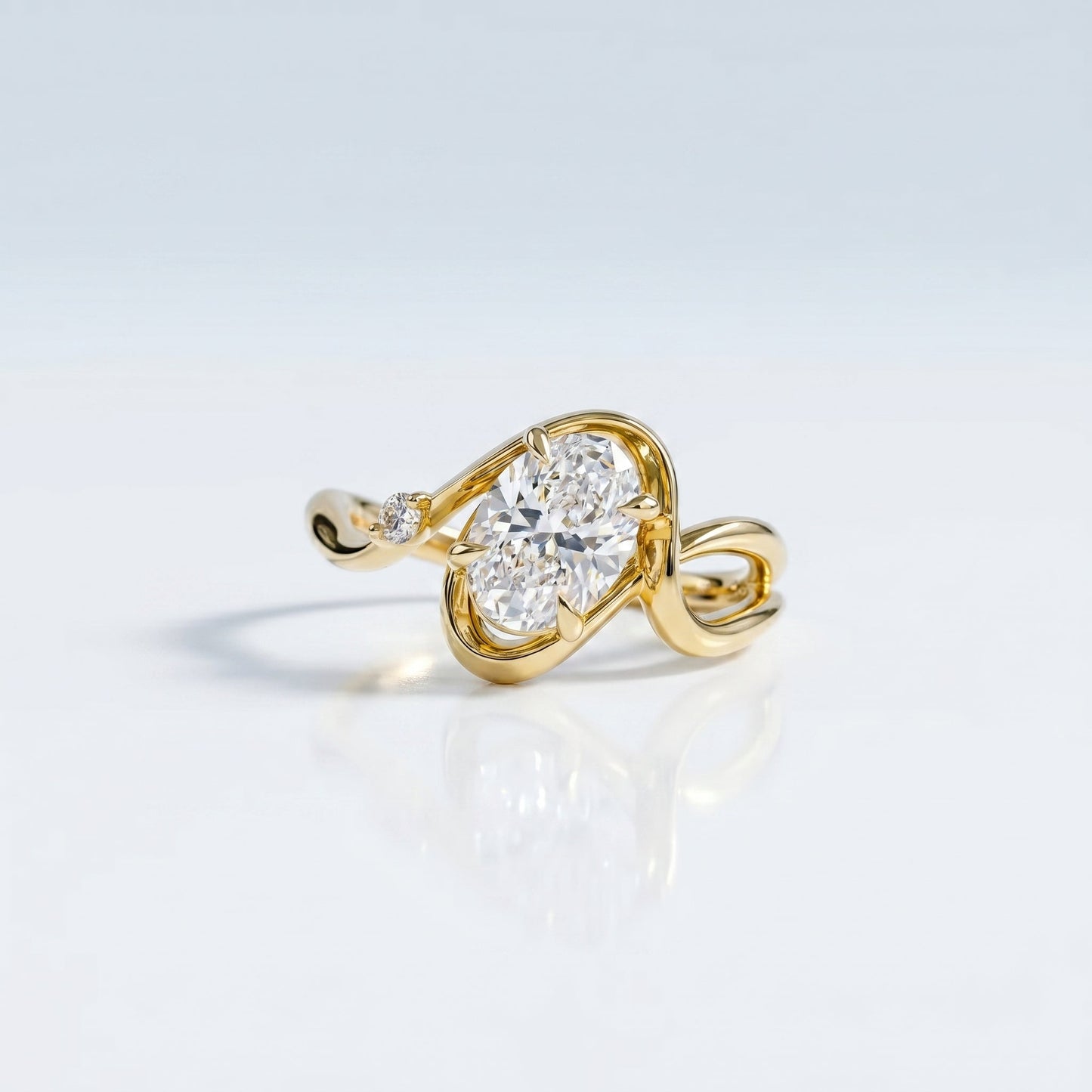 Marquise Swirl Solitaire Engagement Ring – 1 CT Lab Grown Diamond